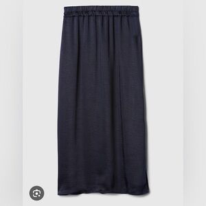 NWT GAP Women's Black Satin Midi Skirt